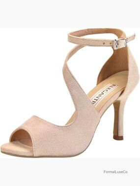 Peep Toe High Heels Cross Strappy Wedding Evening Dress Shoes Buckle Suede
